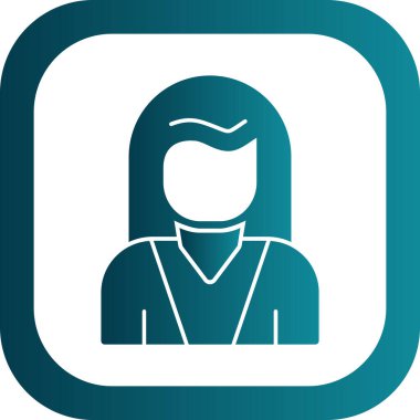 Kadın simgesi beyaz arkaplanda izole edildi, vektör illüstrasyonu