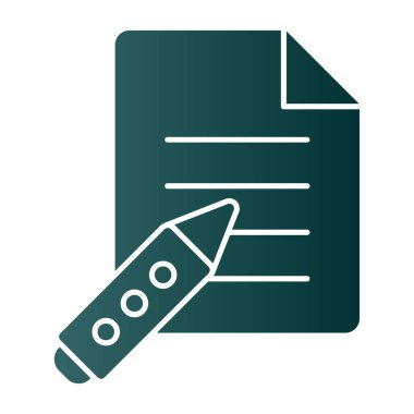 kalem simgesi olan kağıt.