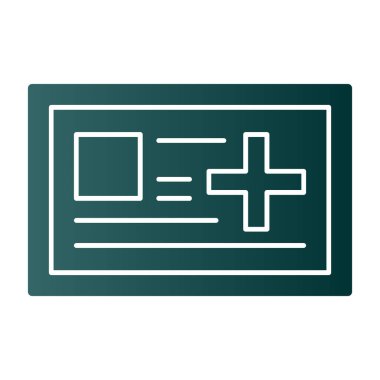 Tıbbi kart simgesi web basit tasarım illüstrasyonu beyaza izole edildi 