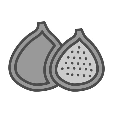 İncir düz simgesi, vektör illüstrasyonu