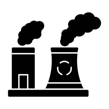 Fabrika kirliliği simgesi, vektör illüstrasyonu basit tasarım