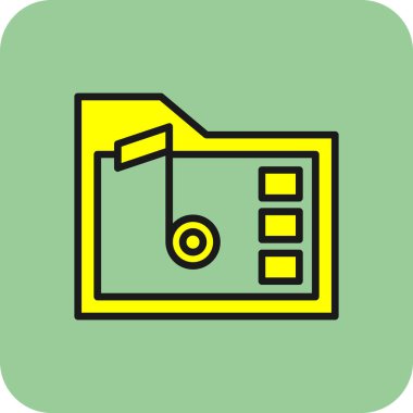 Müzik klasörü. Web simgesi basit illüstrasyon
