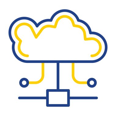 Bulut Hesaplama Ağı simgesi Basit tasarım illüstrasyonu 