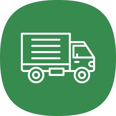 dağıtım kamyonu simgesi, vektör illüstrasyonu