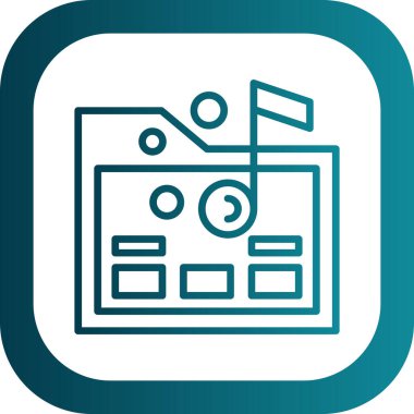 Müzik klasörü. Web simgesi basit illüstrasyon