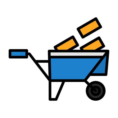 el arabası simgesi vektör illüstrasyonu 