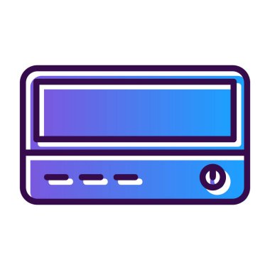 Bilgisayar simgesi vektörü. İnce çizgi işareti. izole edilmiş sınır sembolü çizimi