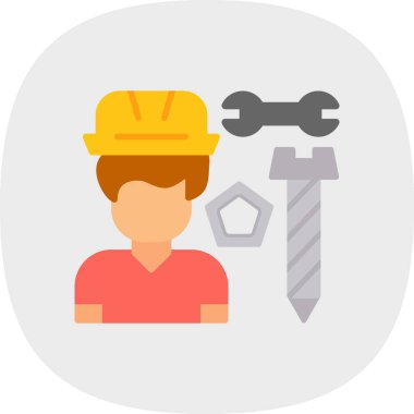 Bir işçi simgesinin vektör illüstrasyonu