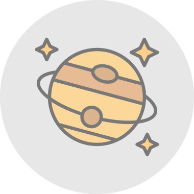 uzay gezegeni renkli vektör simgesi