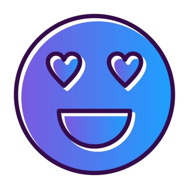 aşk emojisi simgesi, vektör illüstrasyonu