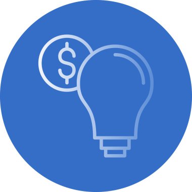 Fikir ampul ikonu vektör illüstrasyonu 