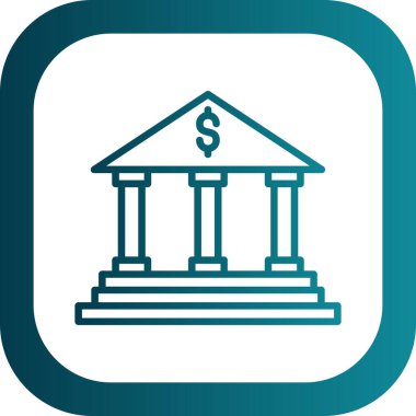 Banka binası ikonu. düz tasarım illüstrasyon. 
