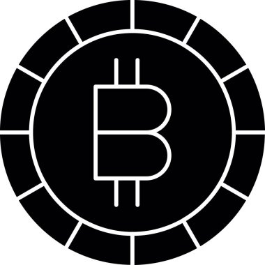 Basit bitcoin simgesi, vektör illüstrasyonu