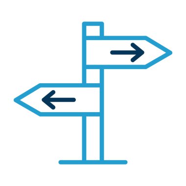 Yol işaretleri düz simge, vektör illüstrasyonu