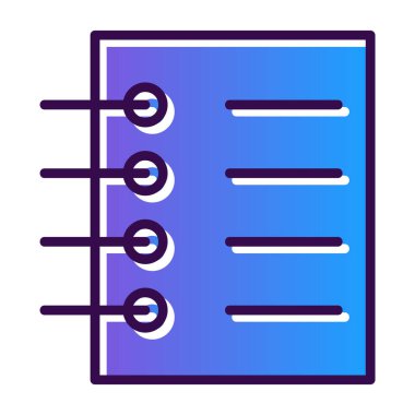 Basit düz defter ikonu vektör illüstrasyonu