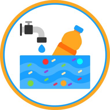 şişe su simgesi, vektör illüstrasyonu