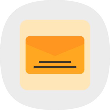 Basit harf zarfı simgesi, vektör illüstrasyonu