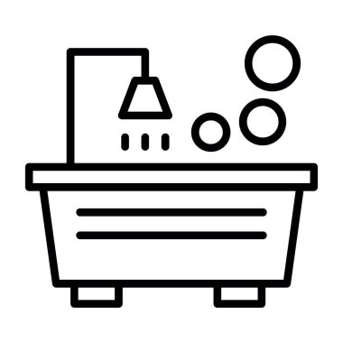 çamaşır sepeti vektör çizimi tasarımı