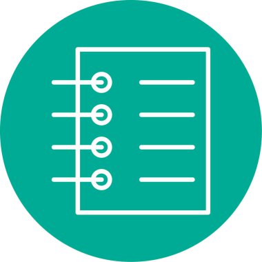 Basit düz defter ikonu vektör illüstrasyonu