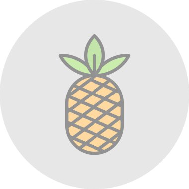 Ananas. Web simgesi basit illüstrasyon 