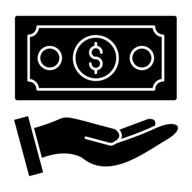 İş dünyasının vektör illüstrasyonu Nakit ödeme simgesi