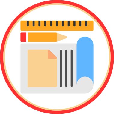 Kalem düzlüğü simgesi, vektör illüstrasyonu