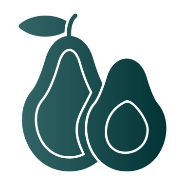 Basit Avokado simgesi, vektör illüstrasyonu