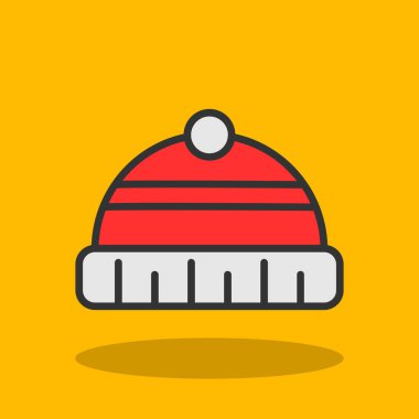 kış şapkası ikonu. vektör kavramı
