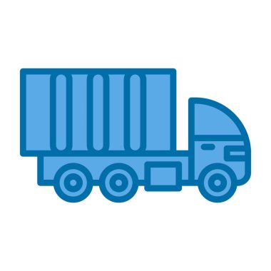 dağıtım kamyonu düz simgesi, vektör çizimi