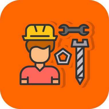 İnşaat mühendisi simgesi düz stil