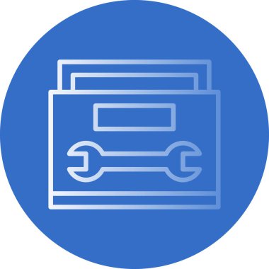 Bir belge ile mavi bir simgenin vektör illüstrasyonu