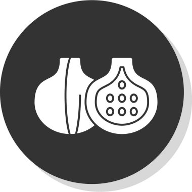 İncir düz simgesi, vektör illüstrasyonu