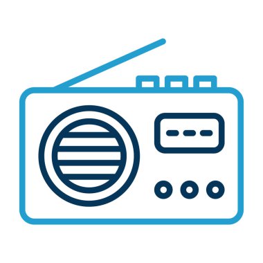 Radyo. Web simgesi basit illüstrasyon 