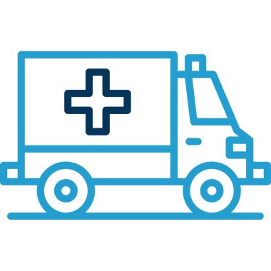 ambulans araba simgesi, web basit illüstrasyon