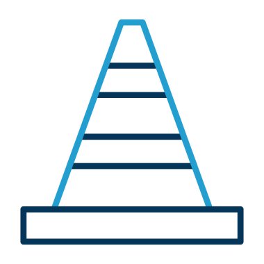 Trafik konisi simgesi, vektör illüstrasyonu basit tasarım