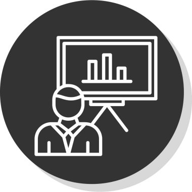 Bir sunum simgesinin vektör illüstrasyonu 