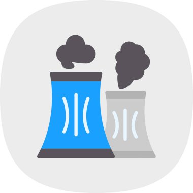 Fabrika simgesi, basit vektör çizimi, Hava kirliliği konsepti