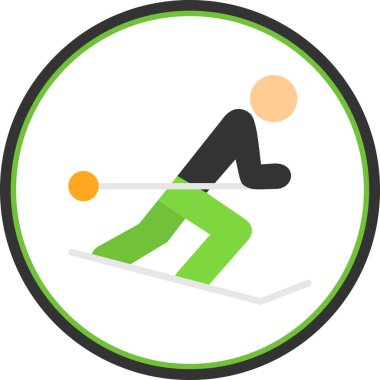  düz kayak ikonu vektör çizimi tasarımı