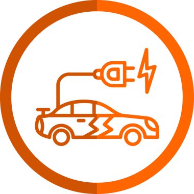 araba şarj simgesi, vektör illüstrasyonu