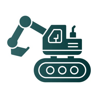 Escavator web simgesi, vektör illüstrasyonu