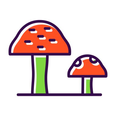 Mantarlar. Web simgesi basit illüstrasyon