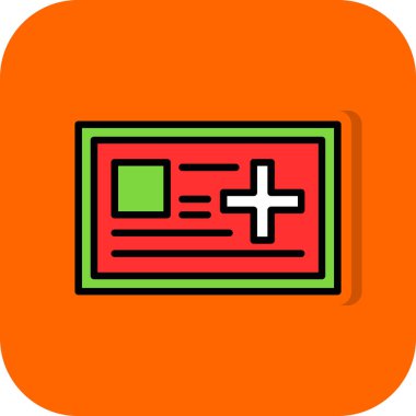 Tıbbi kart simgesi web basit tasarım illüstrasyonu beyaza izole edildi 