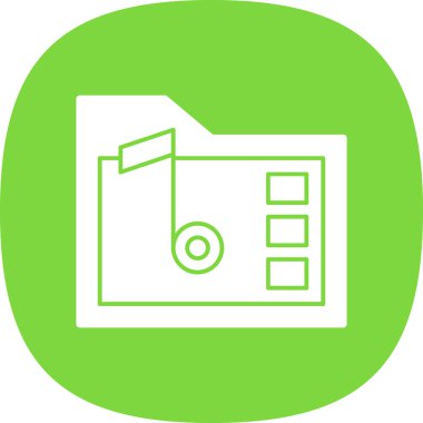 Müzik klasörü. Web simgesi basit illüstrasyon