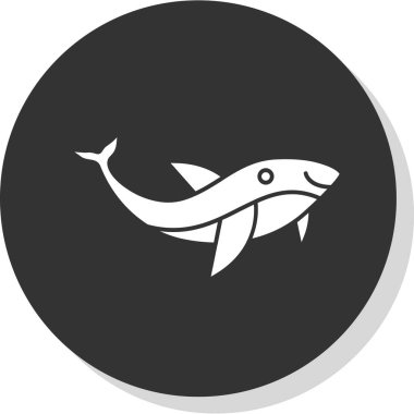 Balina hayvan ikonu. düz vektör illüstrasyonu