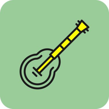 Gitar ikonu. Web için basit müzik vektör simgeleri çizimi