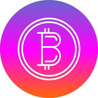 Basit bitcoin simgesi, vektör illüstrasyonu