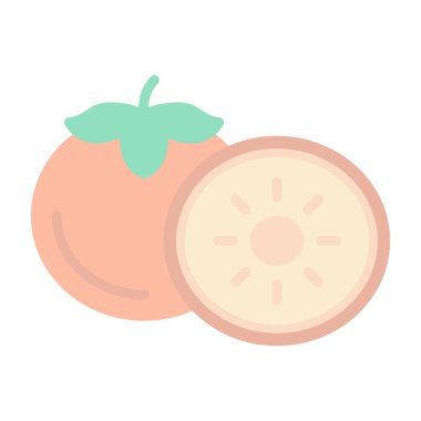 Hurma meyvesi. Web simgesi basit illüstrasyon