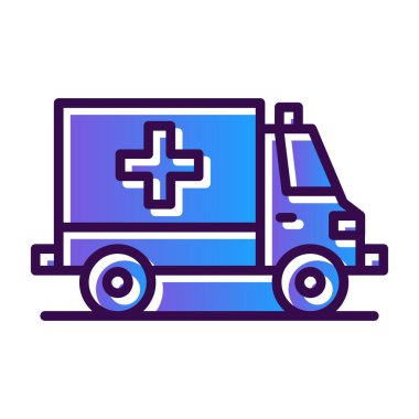 ambulans araba simgesi, web basit illüstrasyon
