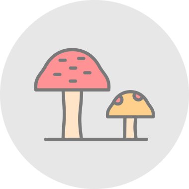 Mantarlar. Web simgesi basit illüstrasyon