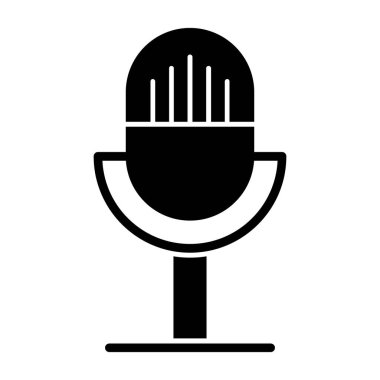 Mikrofon. Web simgesi basit illüstrasyon